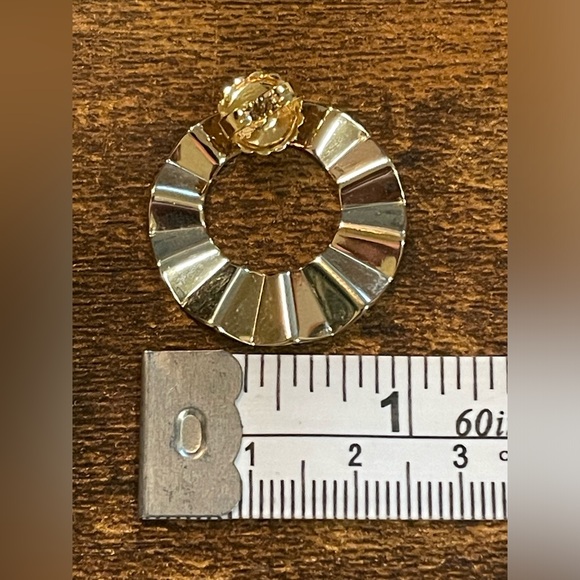 Zenzii Gold Ruffle Circle Earrings - Picture 5 of 5